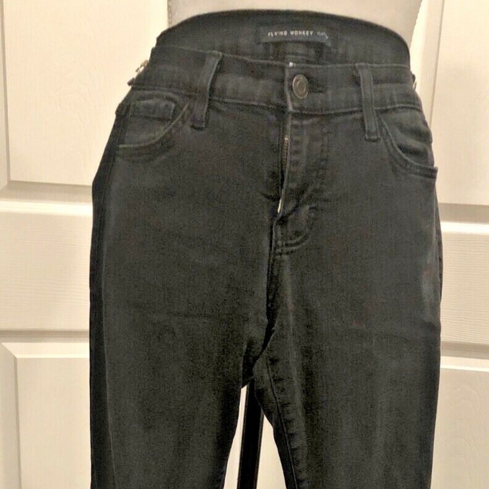 Flying Monkey Black Ripped-Knee Skinny Jeans